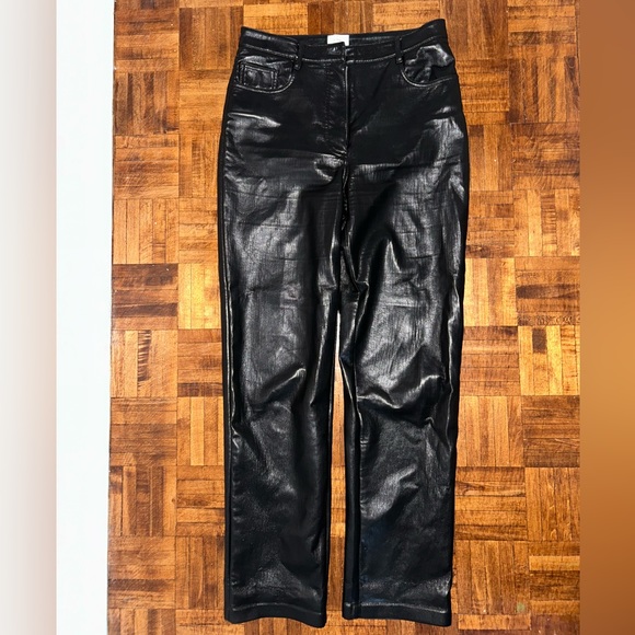WILFRED ARITZIA MELINA STRAIGHT LEG VEGAN LEATHER PANT - Picture 3 of 8